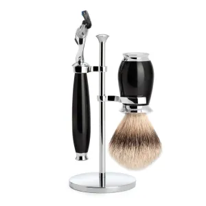 MÜHLE PURIST 3 Pc. Shaving Set, Silvertip Badger / Fusion, Black