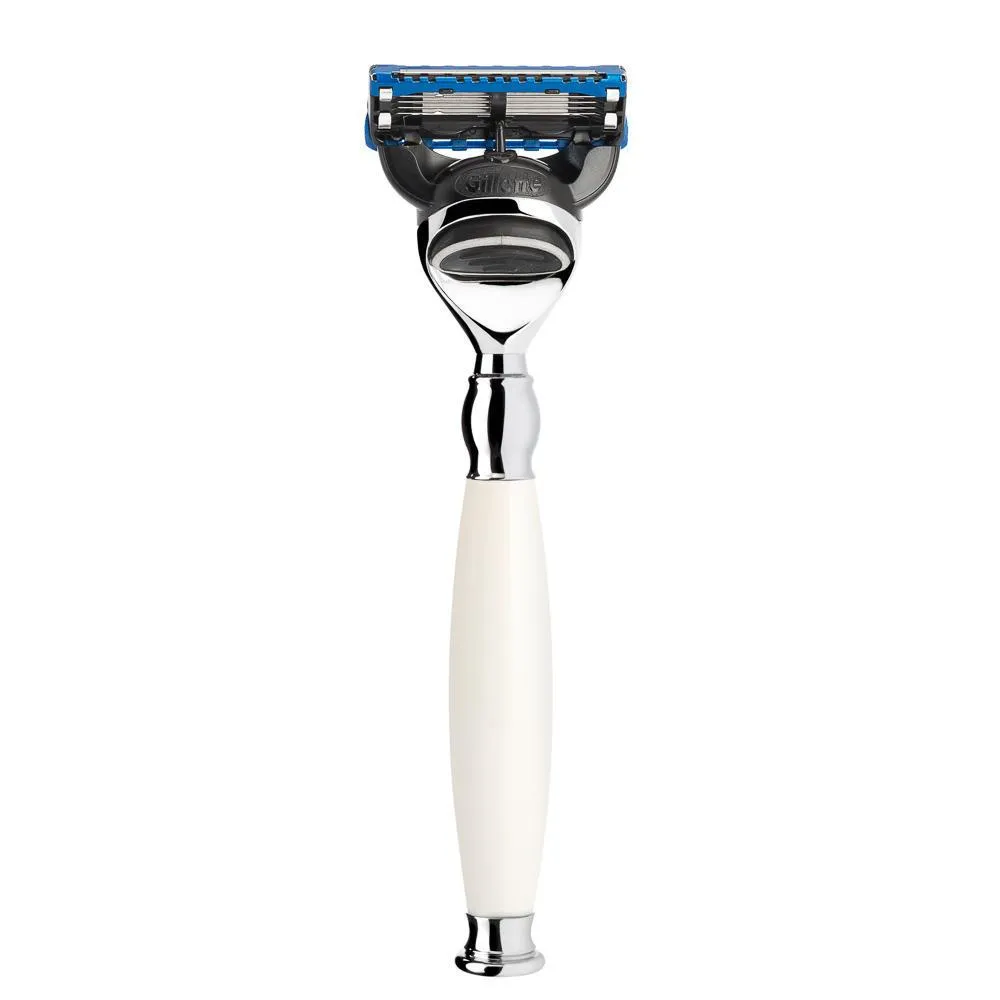 MÜHLE SOPHIST 4 Pc. Shaving Set, Silvertip Badger / Fusion Razor, Porcelain