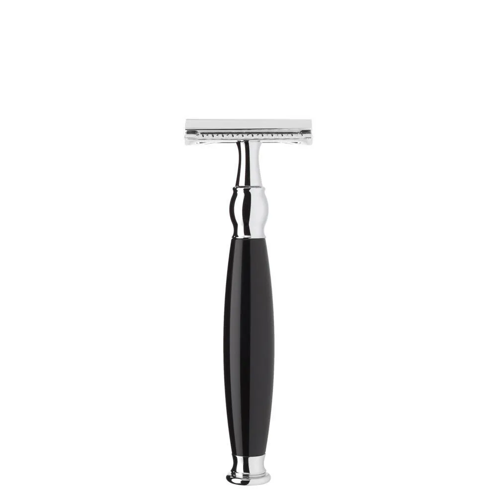 MÜHLE SOPHIST 4 Pc. Shaving Set, Silvertip Badger / Safety Razor, Black