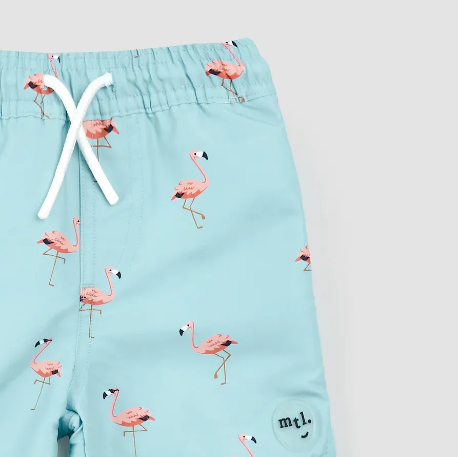 Miles The Label Flamingo Print Swim Trunk