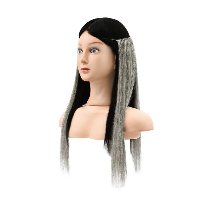 Mixed Grey Halo Human Hair Extension - Light Volume