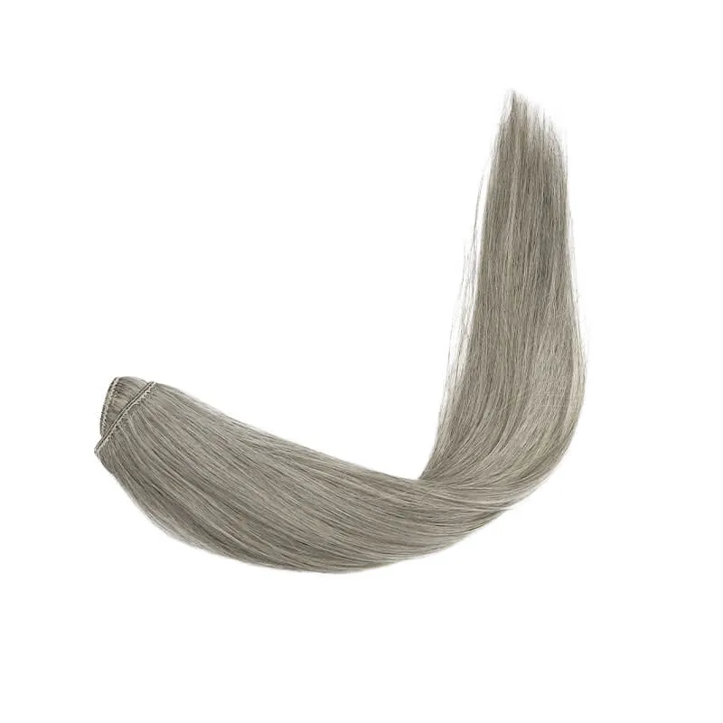 Mixed Grey Halo Human Hair Extension - Light Volume