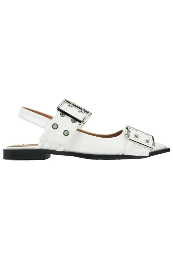 Moda Pointed Toe Buckle Slingback Mules
