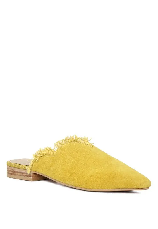 MOLLY  FRAYED LEATHER MULES For Women