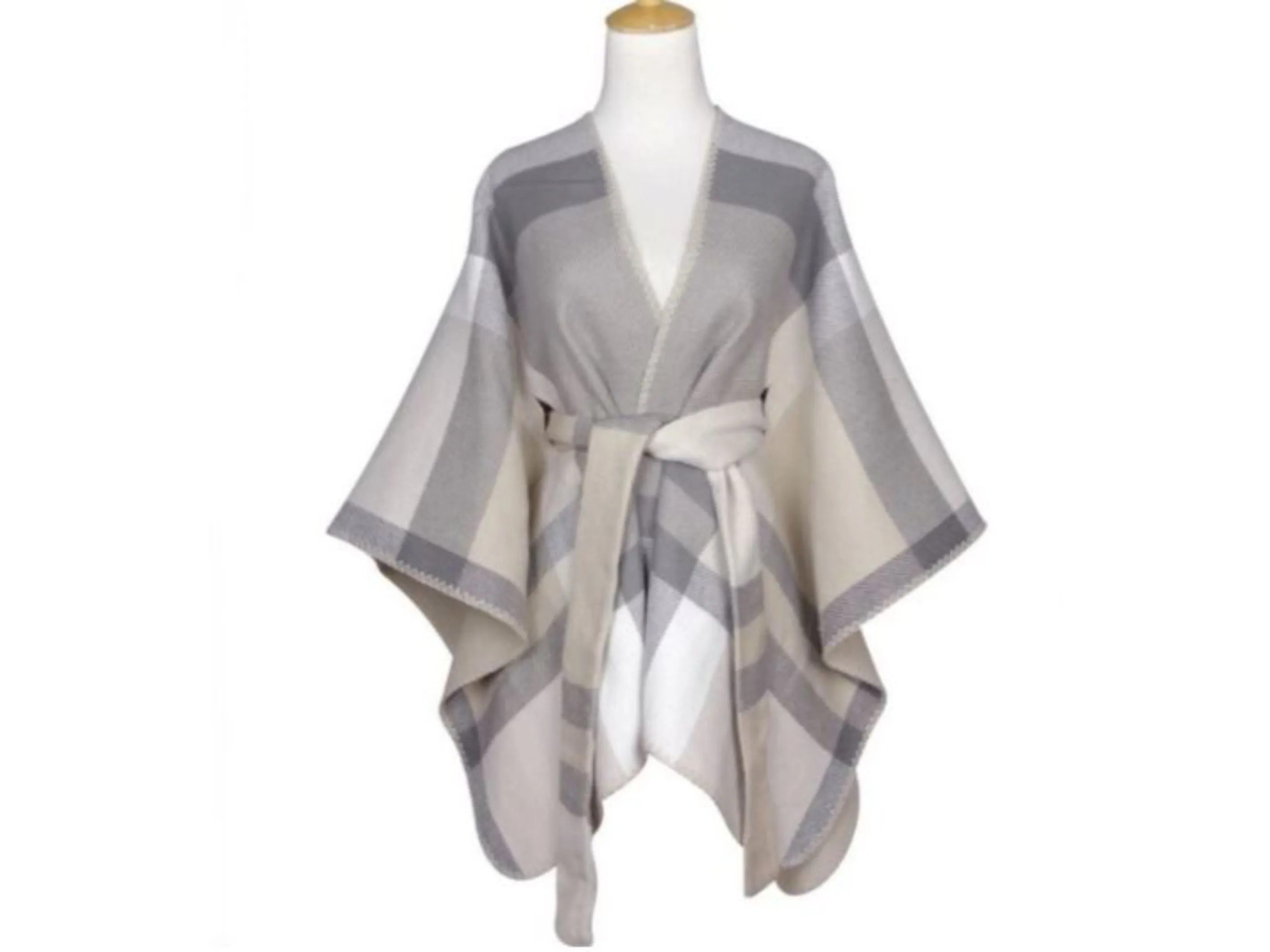 Monica Plaid Tie Waisted Poncho