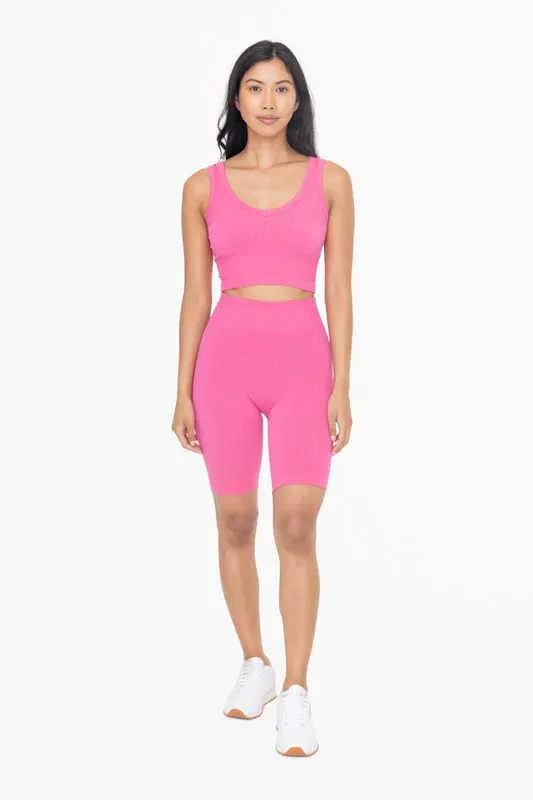 Mono B Ribbed Seamless Cropped Tank Top
