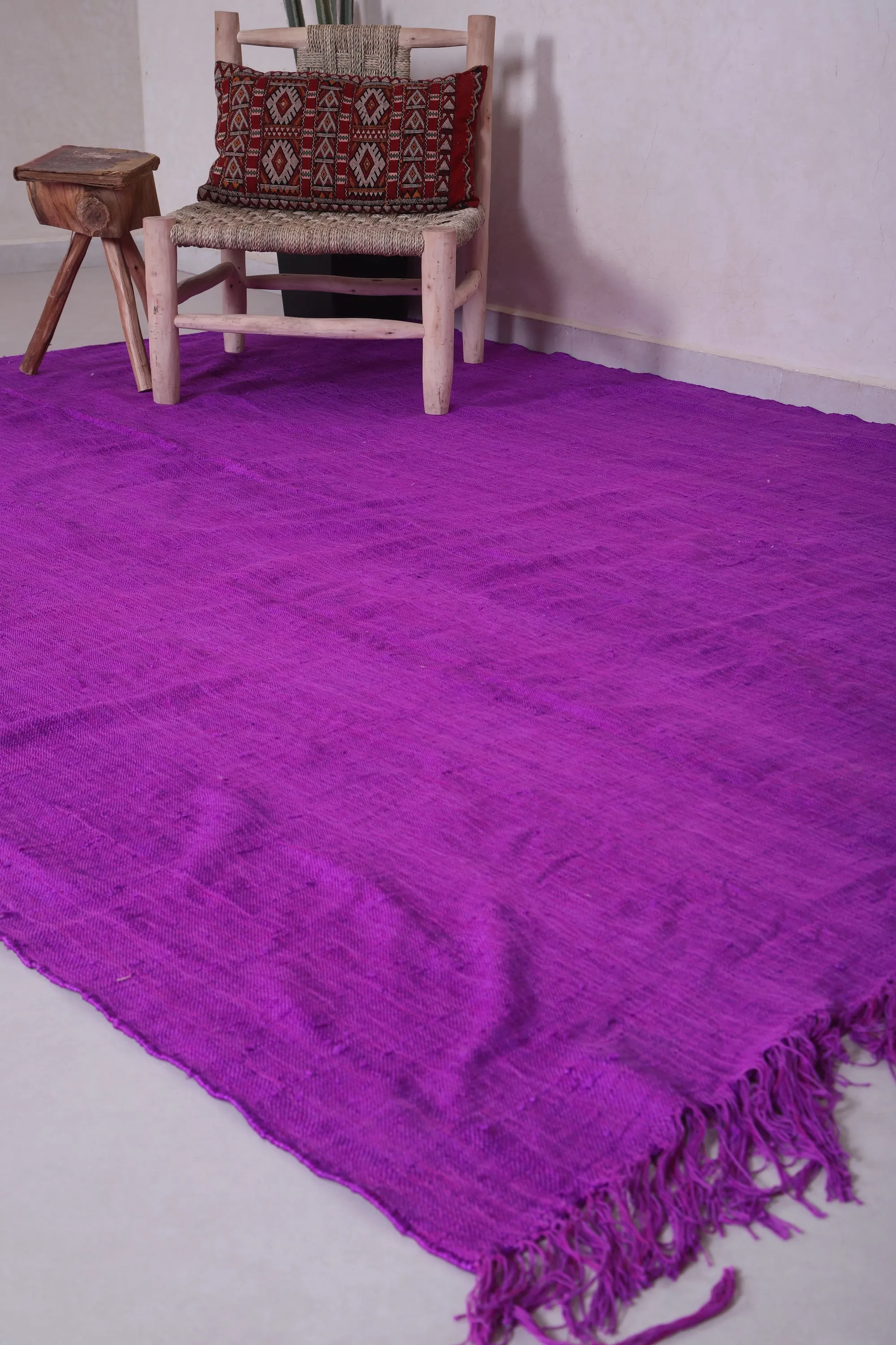 Moroccan Purple Rug - Flat Woven Berber Rug - Custom Rug