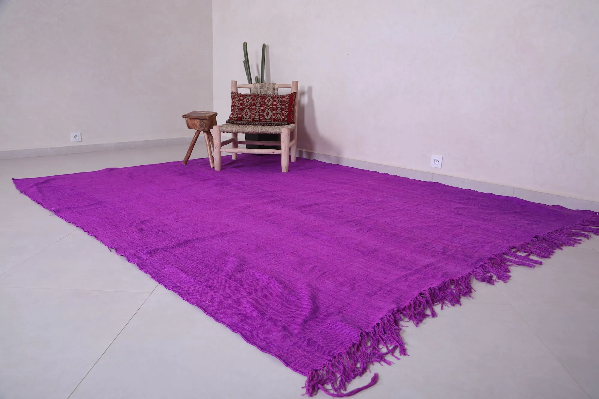 Moroccan Purple Rug - Flat Woven Berber Rug - Custom Rug