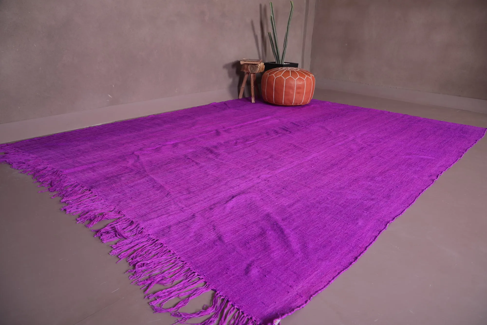 Moroccan Purple Rug - Flat Woven Berber Rug - Custom Rug