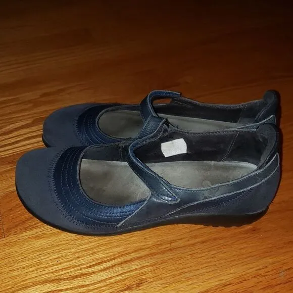 Naot blue leather Maryjane flats