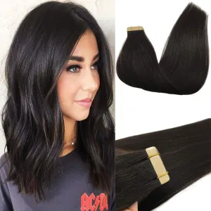 Natural Black #1b 20pcs 50g Straight Tape in Hair Extensions