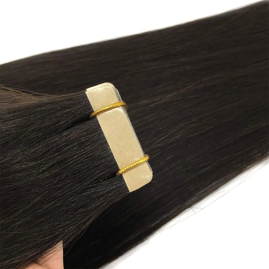 Natural Black #1b 20pcs 50g Straight Tape in Hair Extensions
