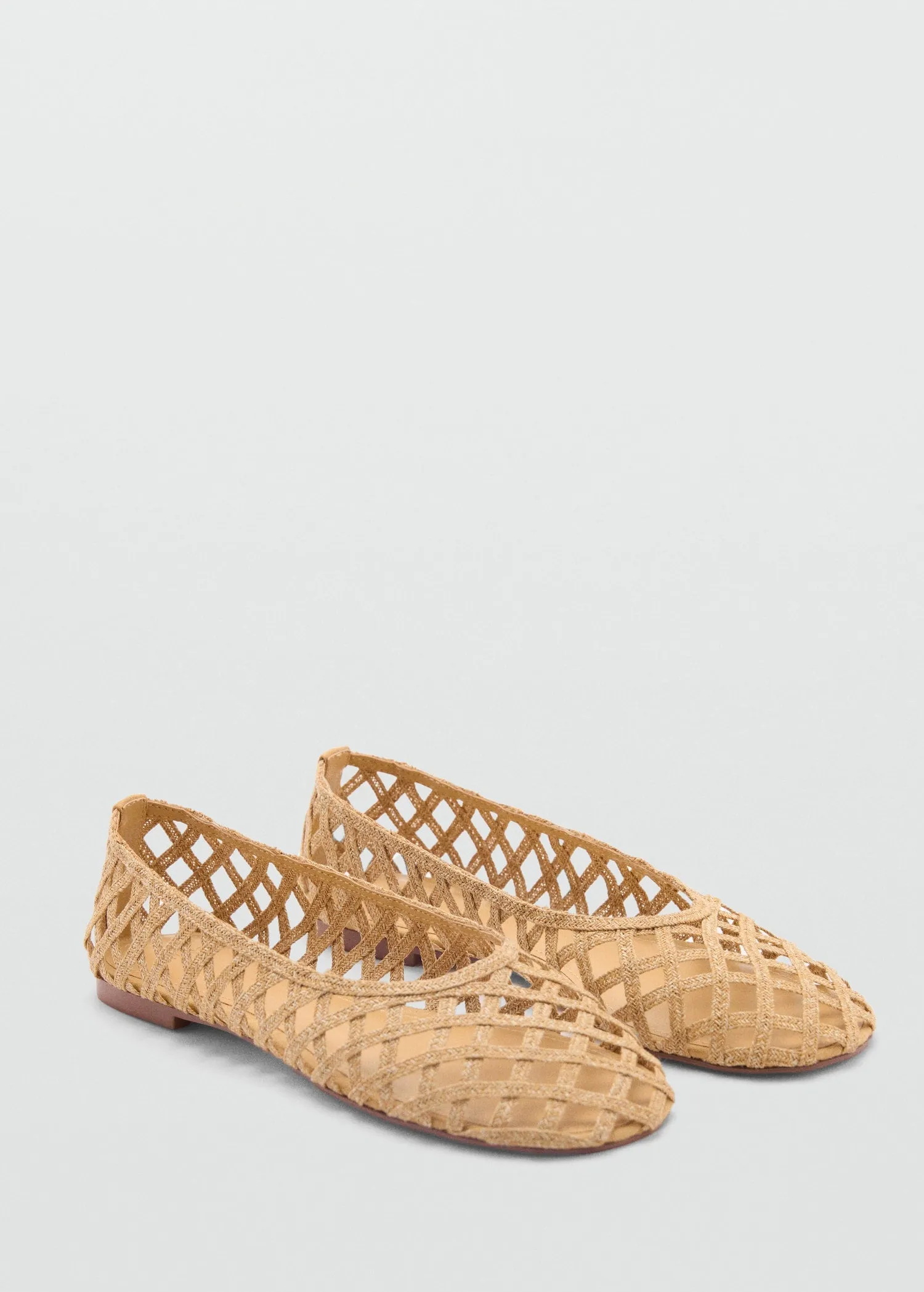 Natural fibre ballerina flats