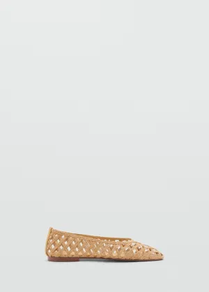 Natural fibre ballerina flats