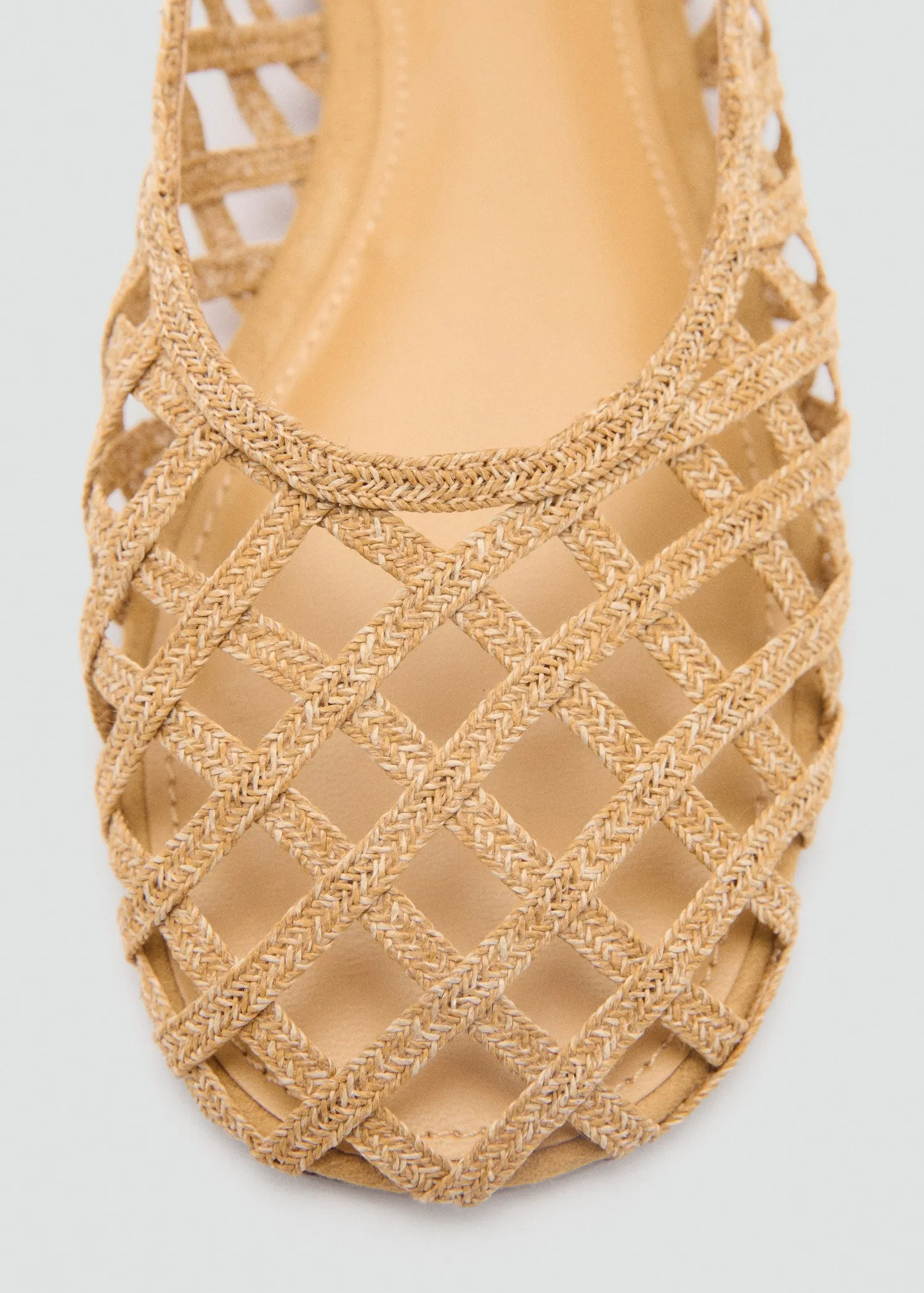 Natural fibre ballerina flats