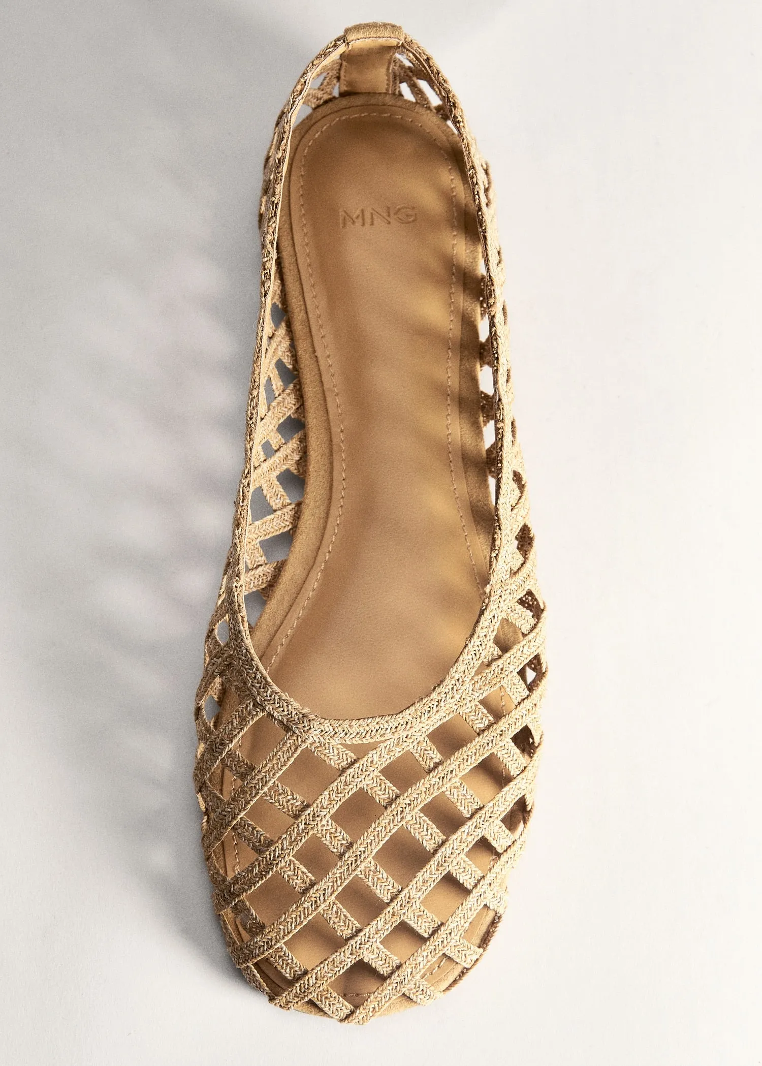 Natural fibre ballerina flats