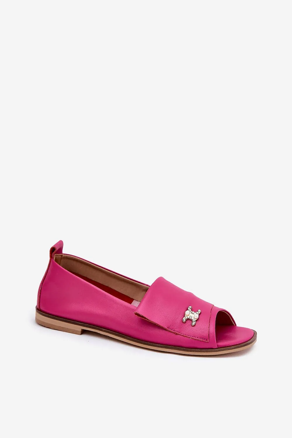 Natural leather ballet flats