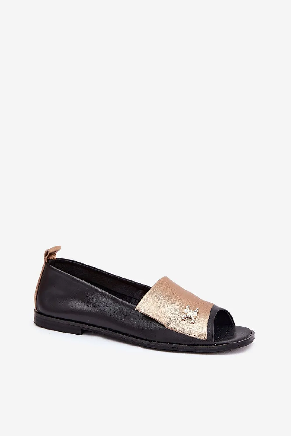 Natural leather ballet flats