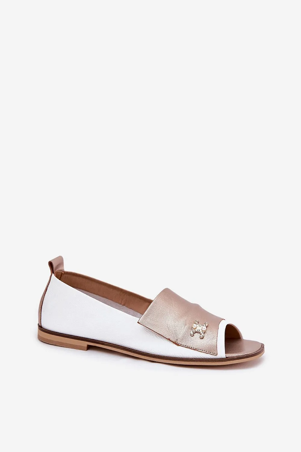 Natural leather ballet flats