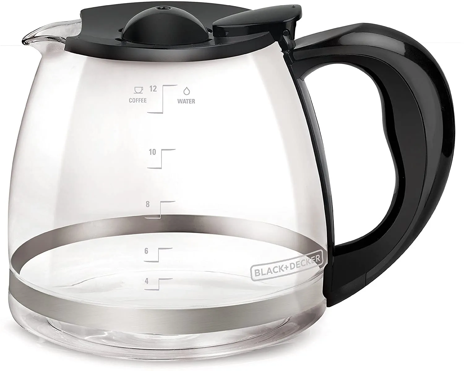 New BLACK DECKER GC3000B 12-Cup Replacement Carafe, Black! Includes 2 lids that allow fit  to most B&D coffee makers!