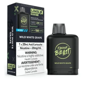 (NEW!) Flavour Beast Level X 15k puff BOOST disposable pods - Wild White Grape