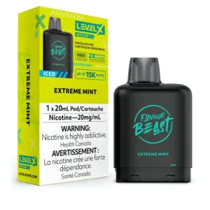 (NEW!) Flavour Beast Level X 25k puff BOOST disposable pods - Extreme Mint Iced
