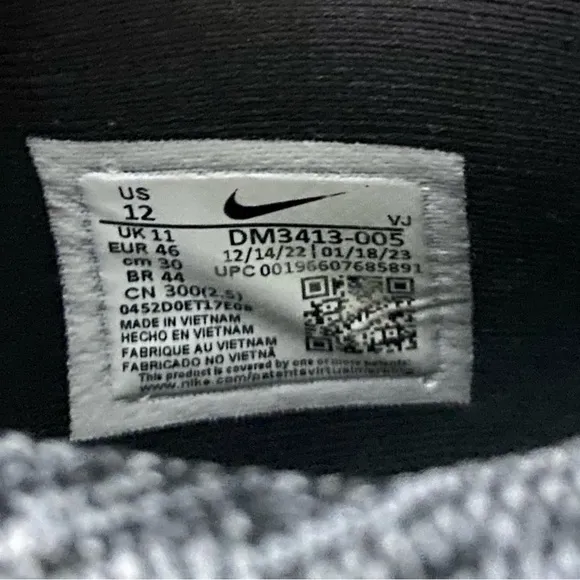 Nike ZoomX Black and White Athletic Shoes