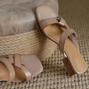 Nola Cross Strap Leather Sandals