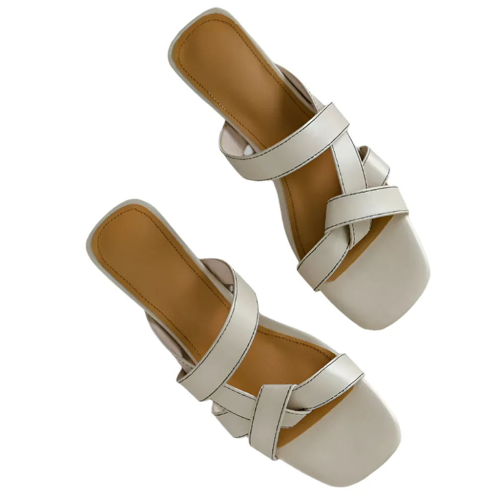 Nola Cross Strap Leather Sandals