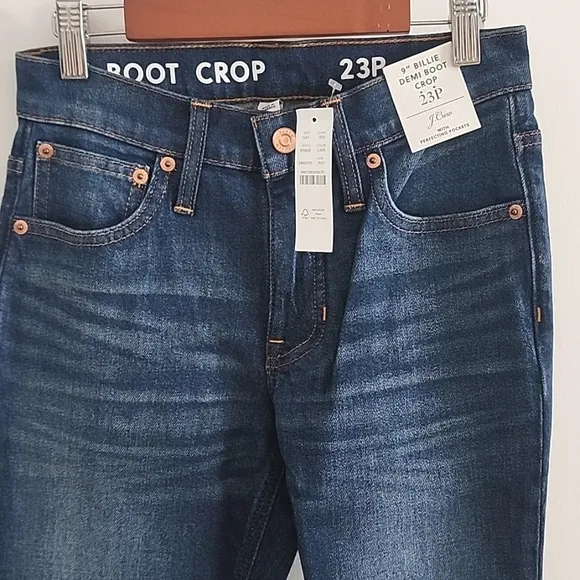 NWT J.Crew 9&quot; Billie Demi boot cropped jeans size 23 petite