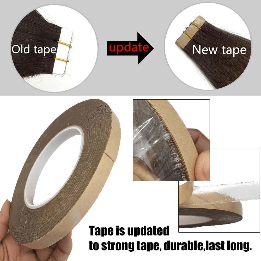 Ombre Chocolate Brown to Caramel Blonde 20pcs 50g Straight Tape in Hair Extensions