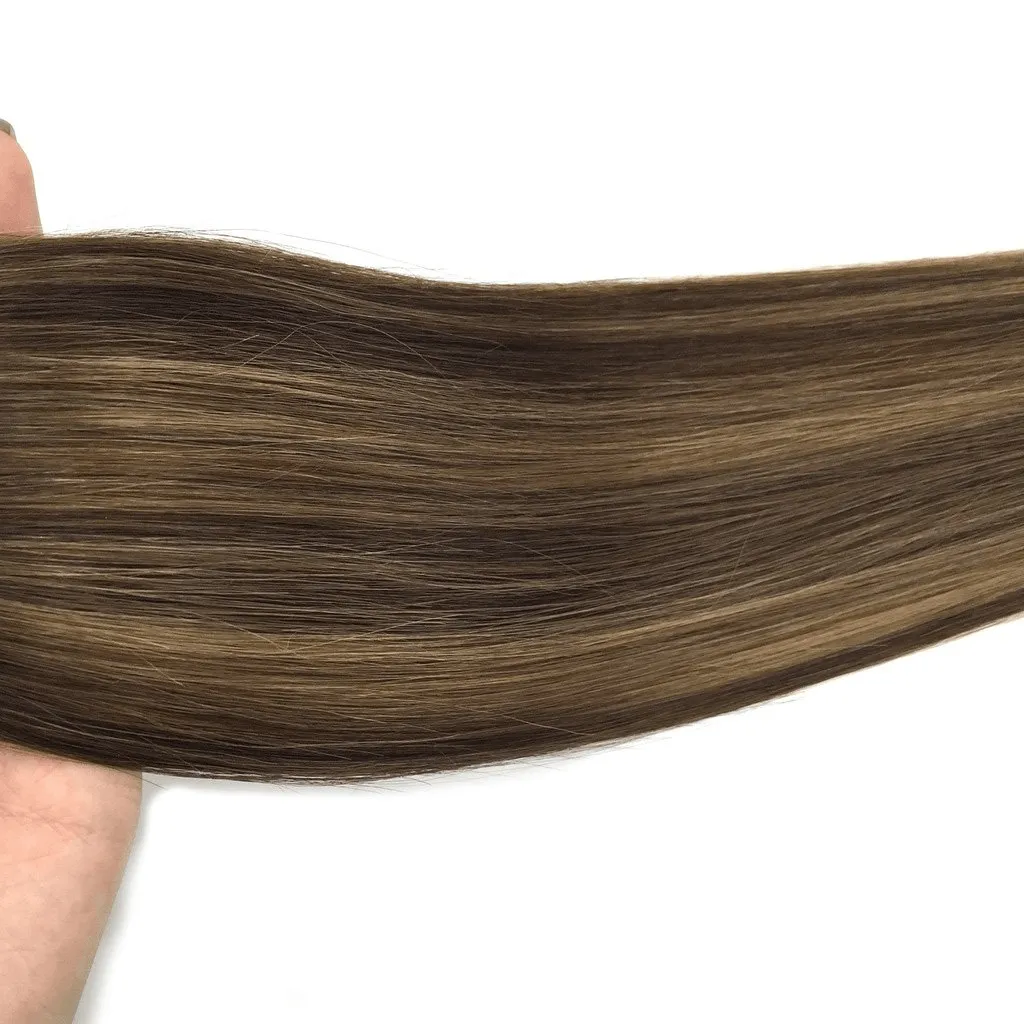 Ombre Chocolate Brown to Caramel Blonde 20pcs 50g Straight Tape in Hair Extensions