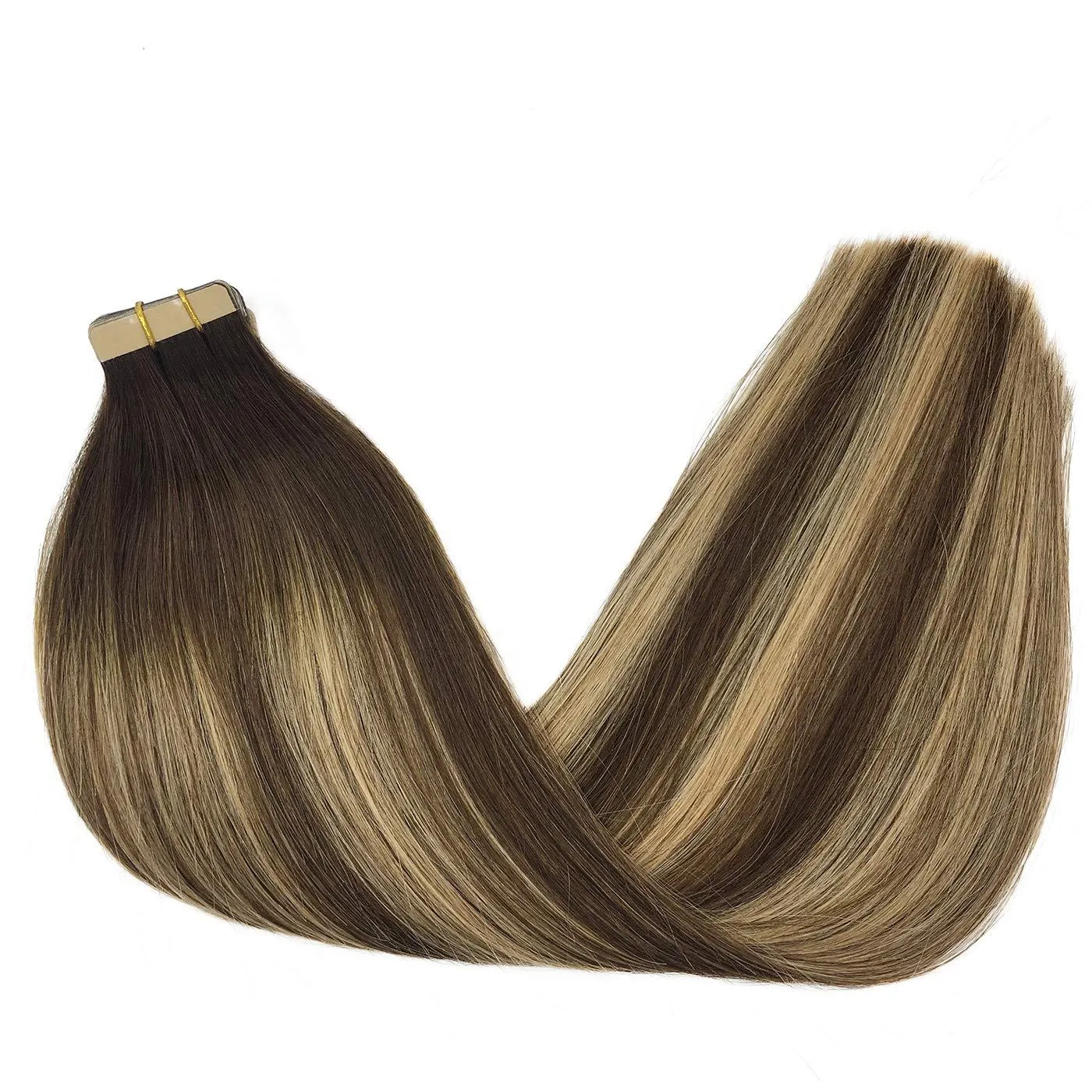 Ombre Chocolate Brown to Honey Blonde 20pcs 50g Straight Tape in Hair Extensions