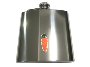 Orange Toned Flat Carrot Vegetable 6oz Flask