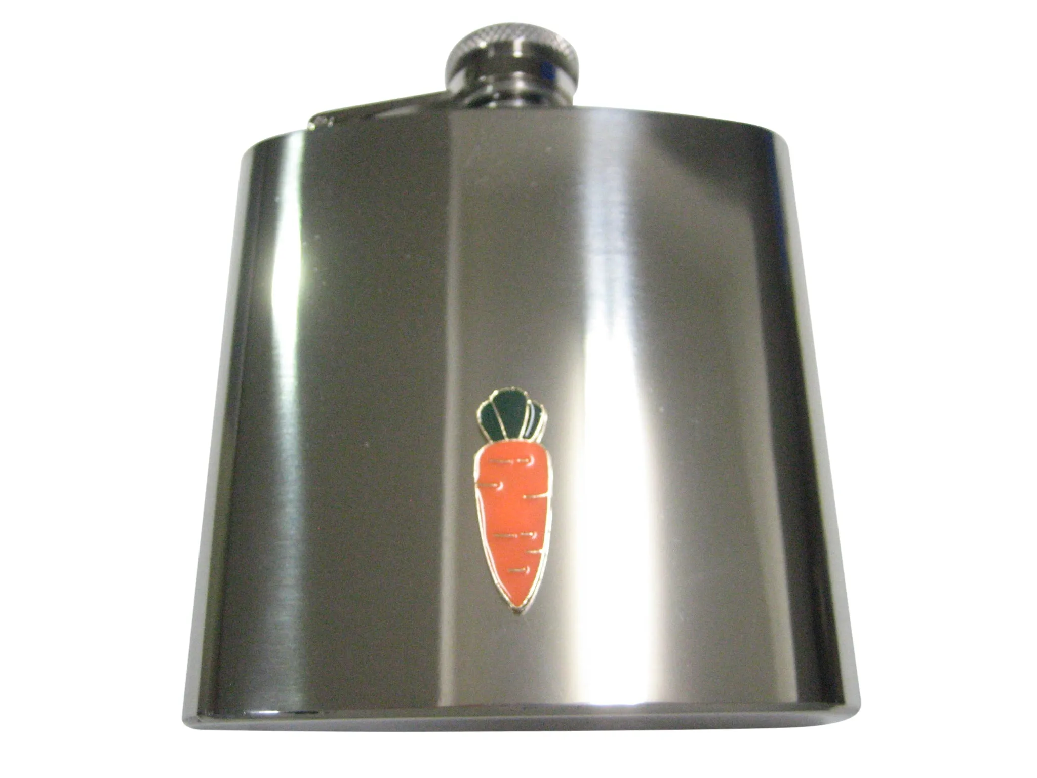 Orange Toned Flat Carrot Vegetable 6oz Flask