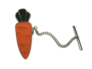 Orange Toned Flat Carrot Vegetable Tie Tack