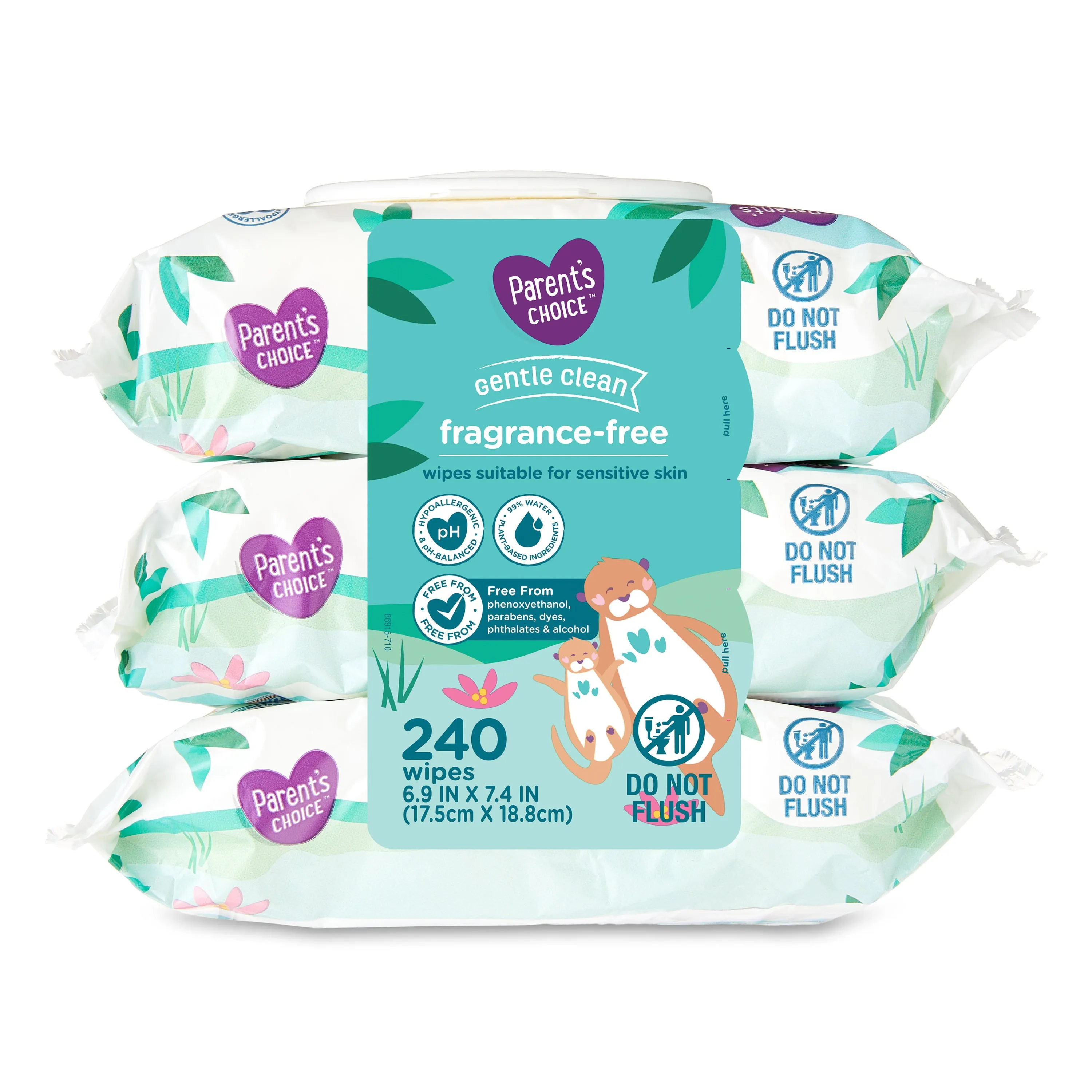 Parent's Choice Fragrance Free Baby Wipes 240 Count