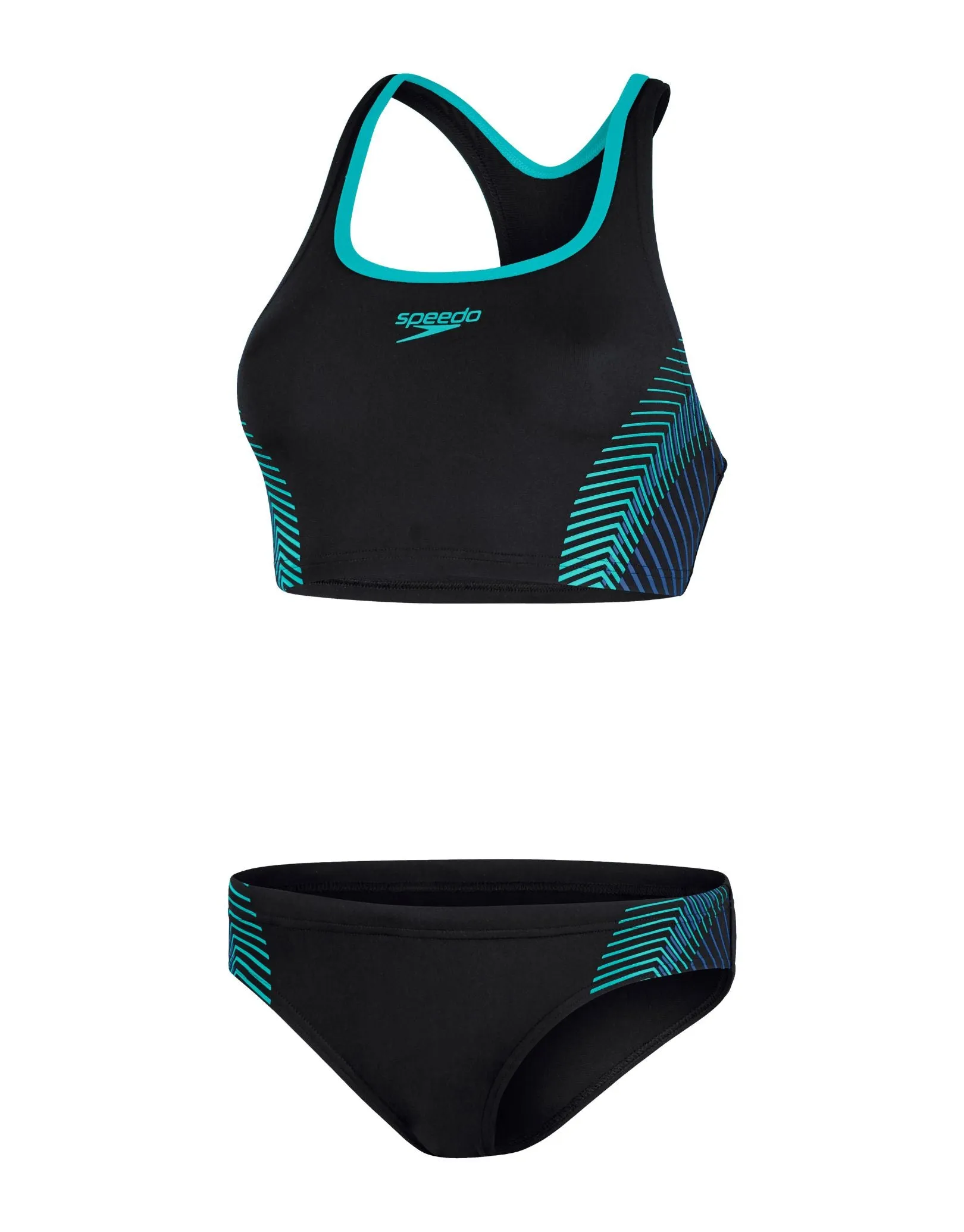Placement 2 Piece Swimsuit - Black/Green