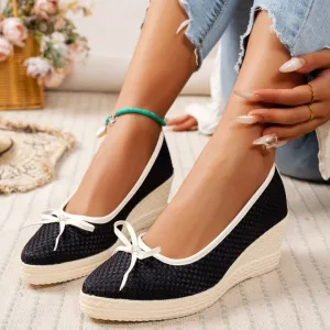 Point Toe Block Heels Slip-Ons