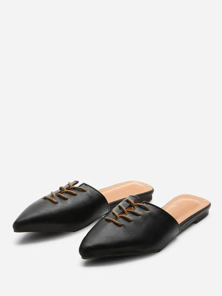 Pointed Toe Flat Mules