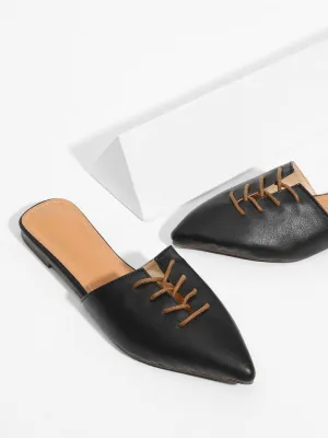 Pointed Toe Flat Mules