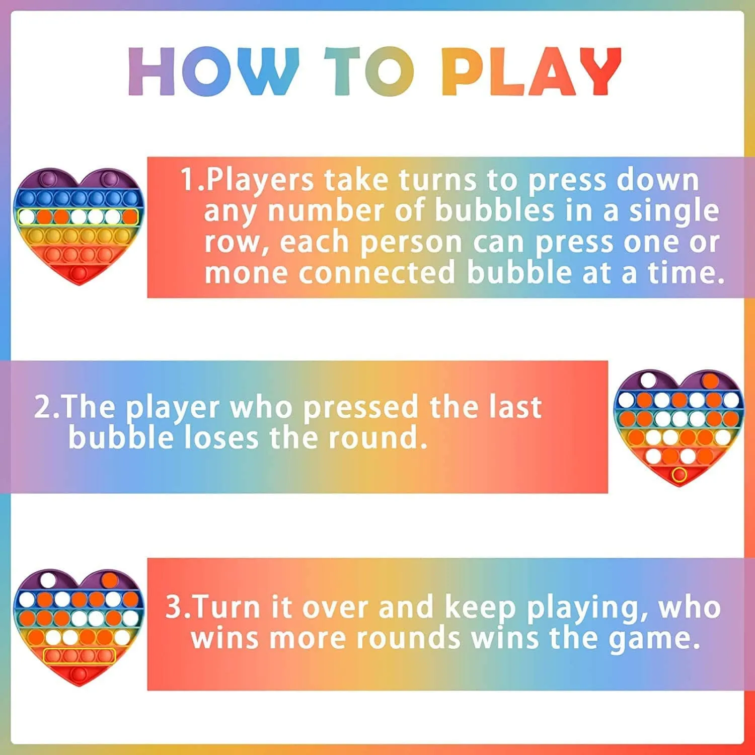 POPBUBBLE - HEART RAINBOW COLOUR