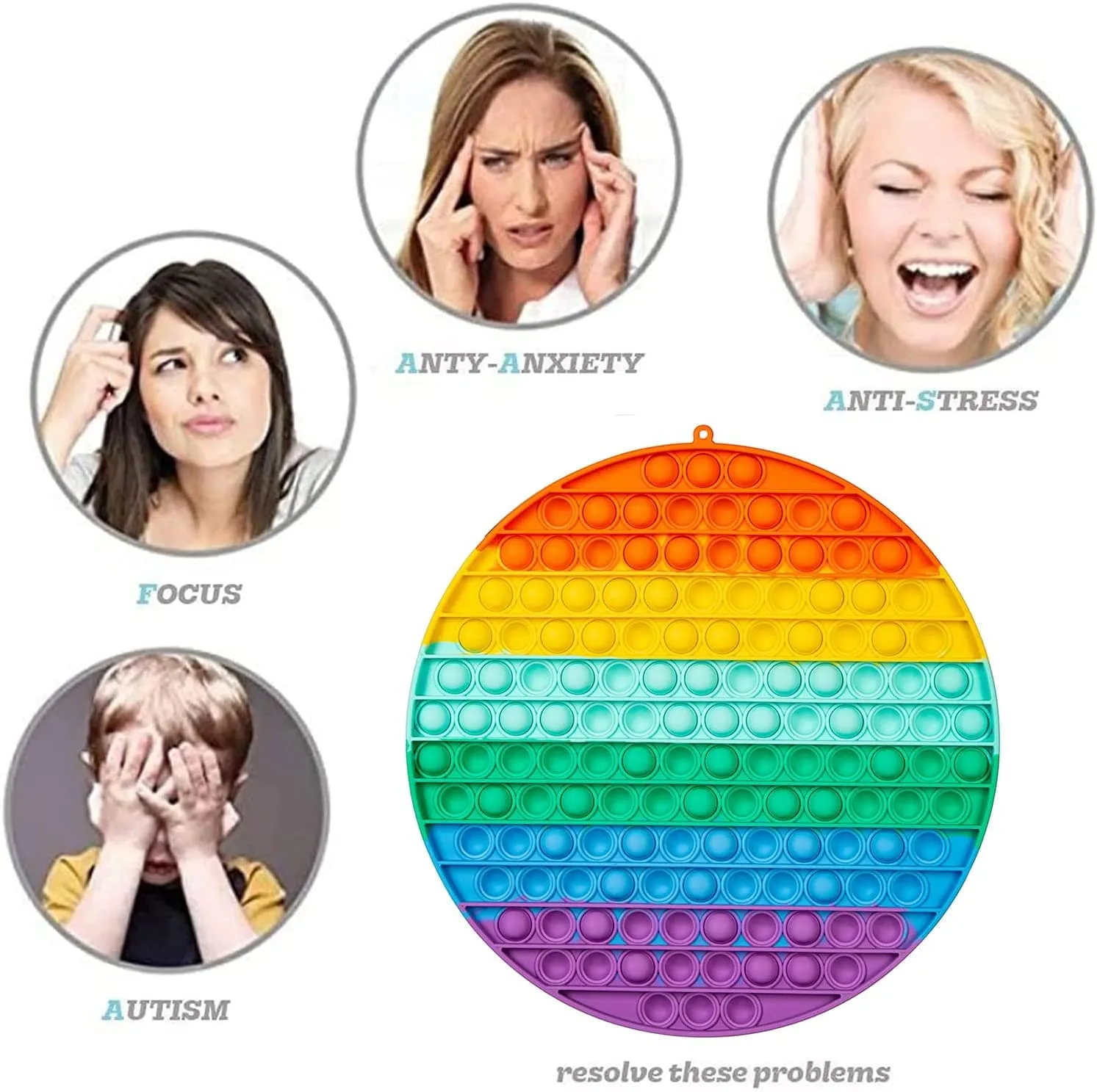 POPBUBBLE - ROUND RAINBOW 11.5"