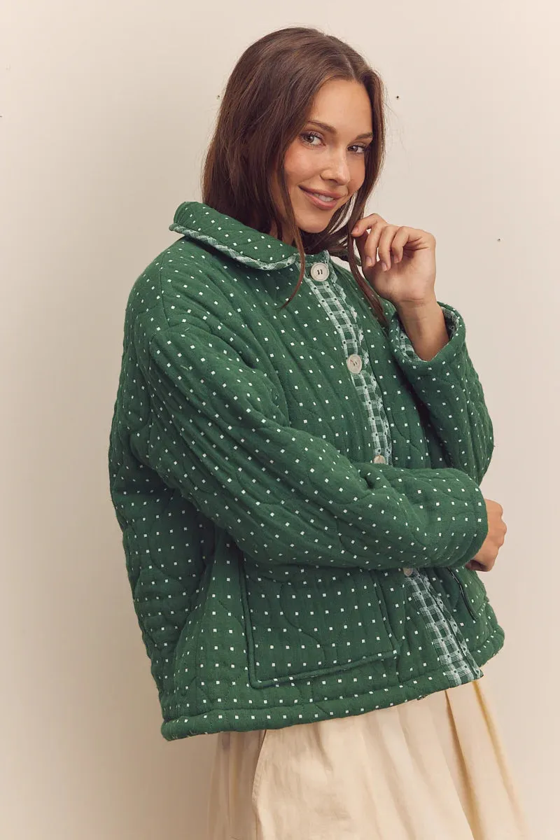 Quilted Round Collar Jacket | Amente