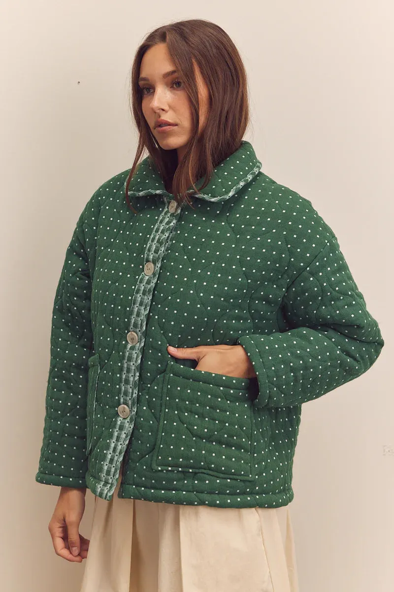 Quilted Round Collar Jacket | Amente