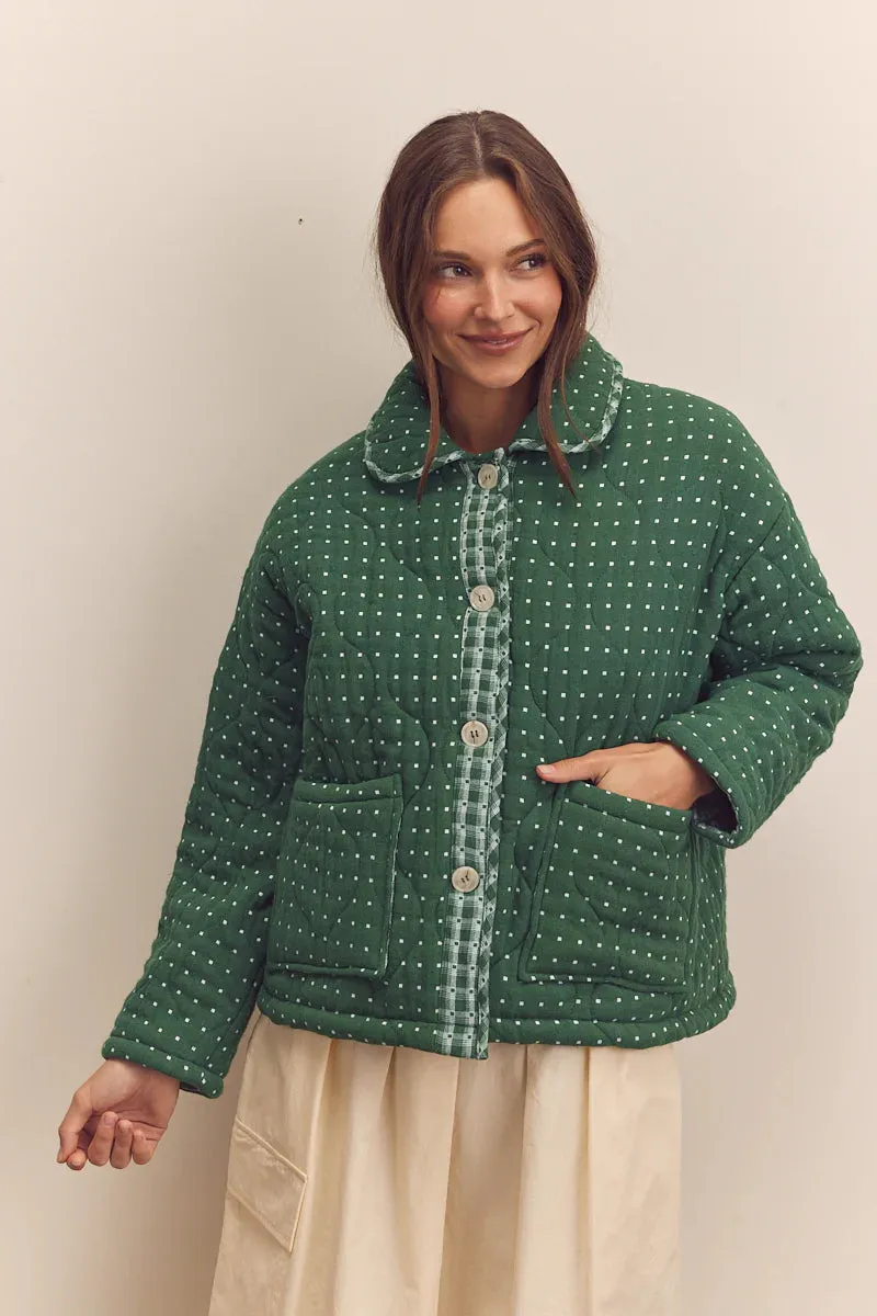 Quilted Round Collar Jacket | Amente