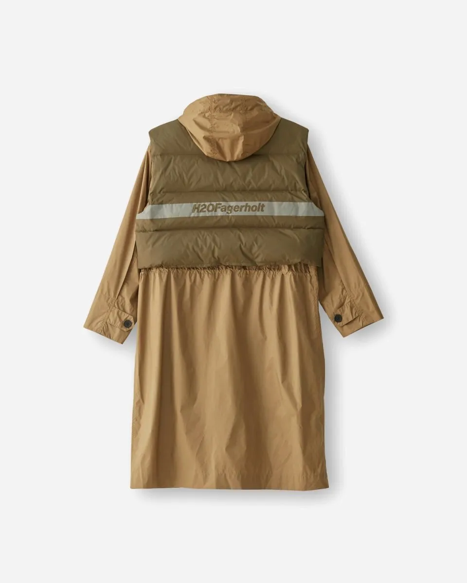 Rain Coat - Khaki/Forest Green