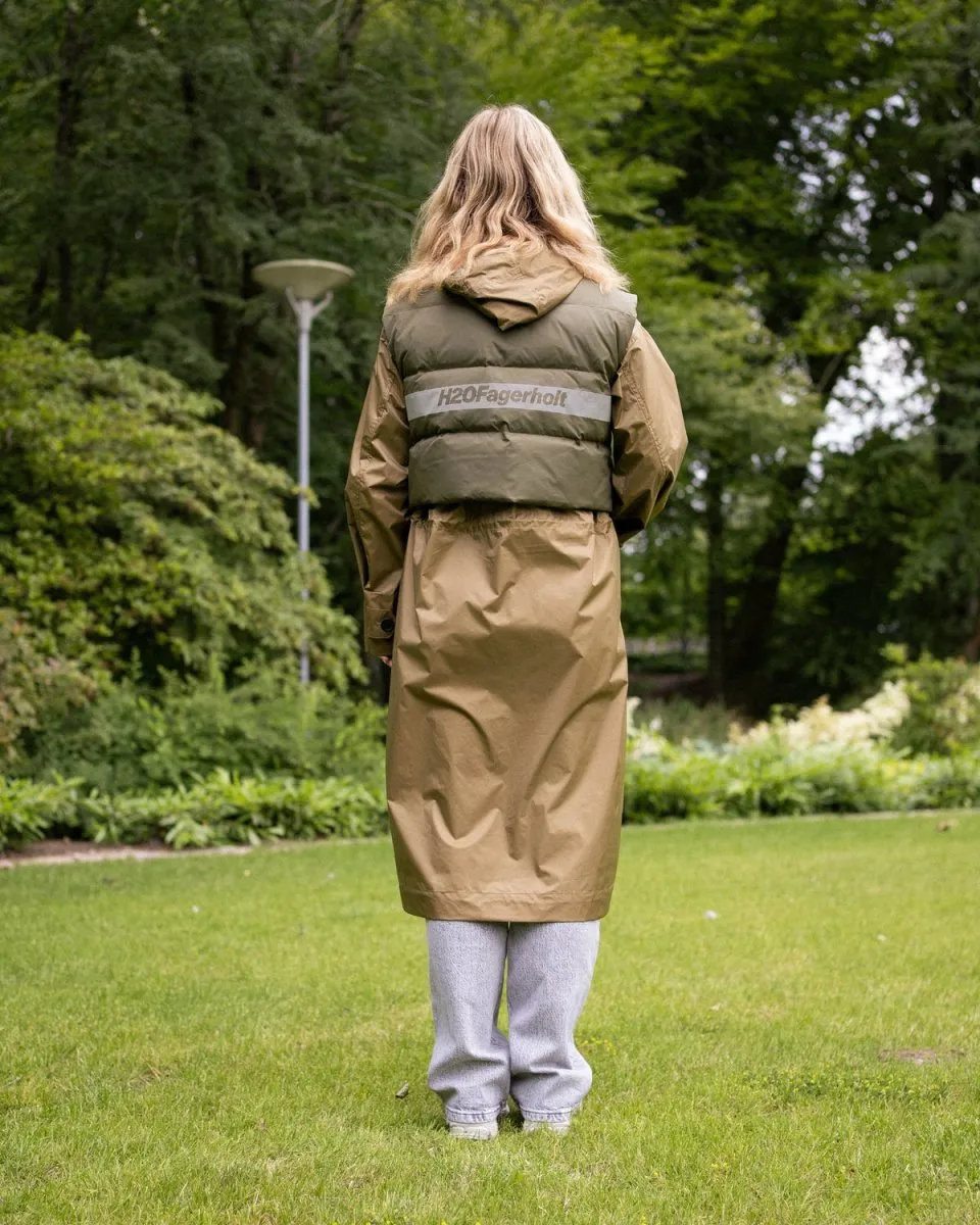 Rain Coat - Khaki/Forest Green
