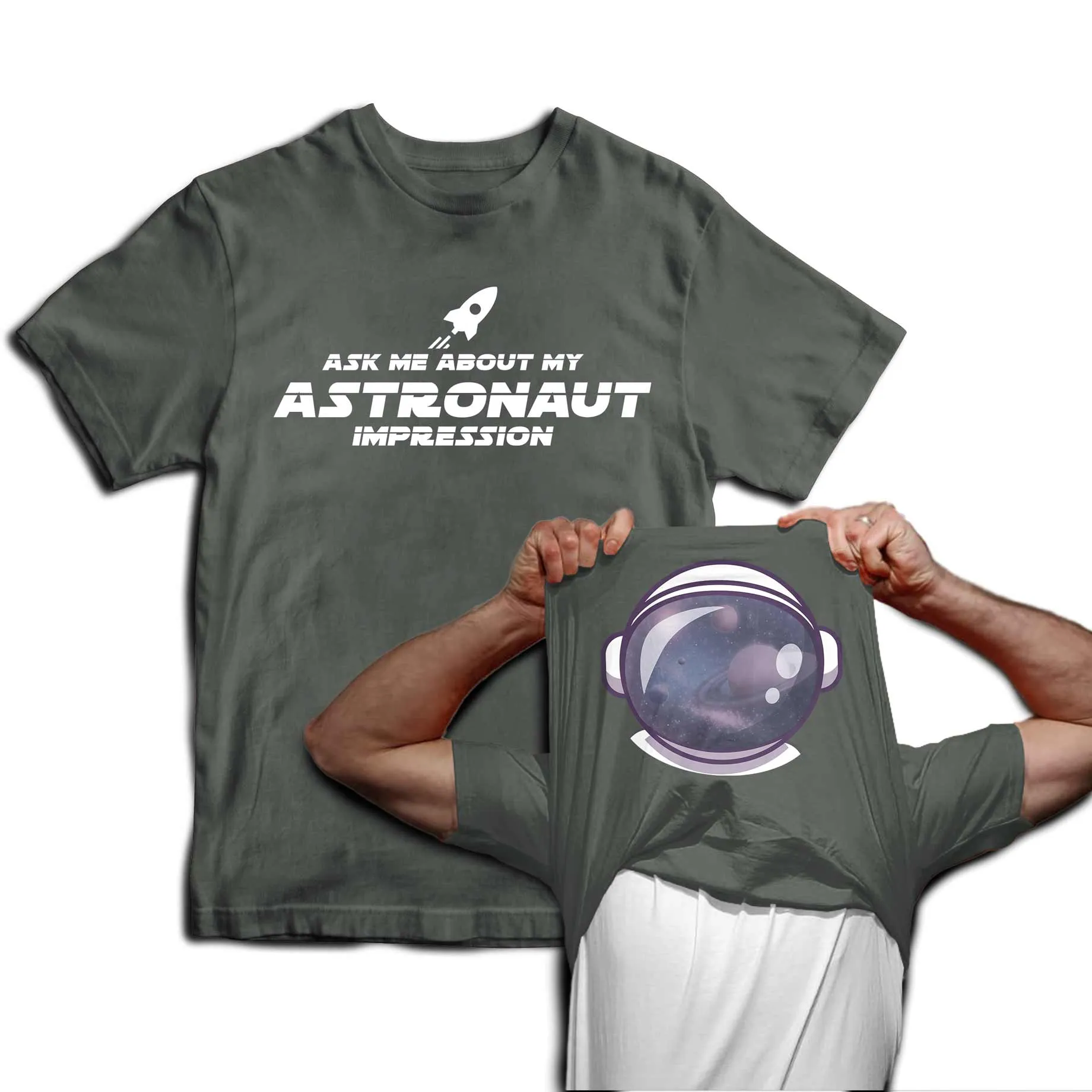 Reality Glitch Ask Me About My Astronaut Impression Flip Mens T-Shirt