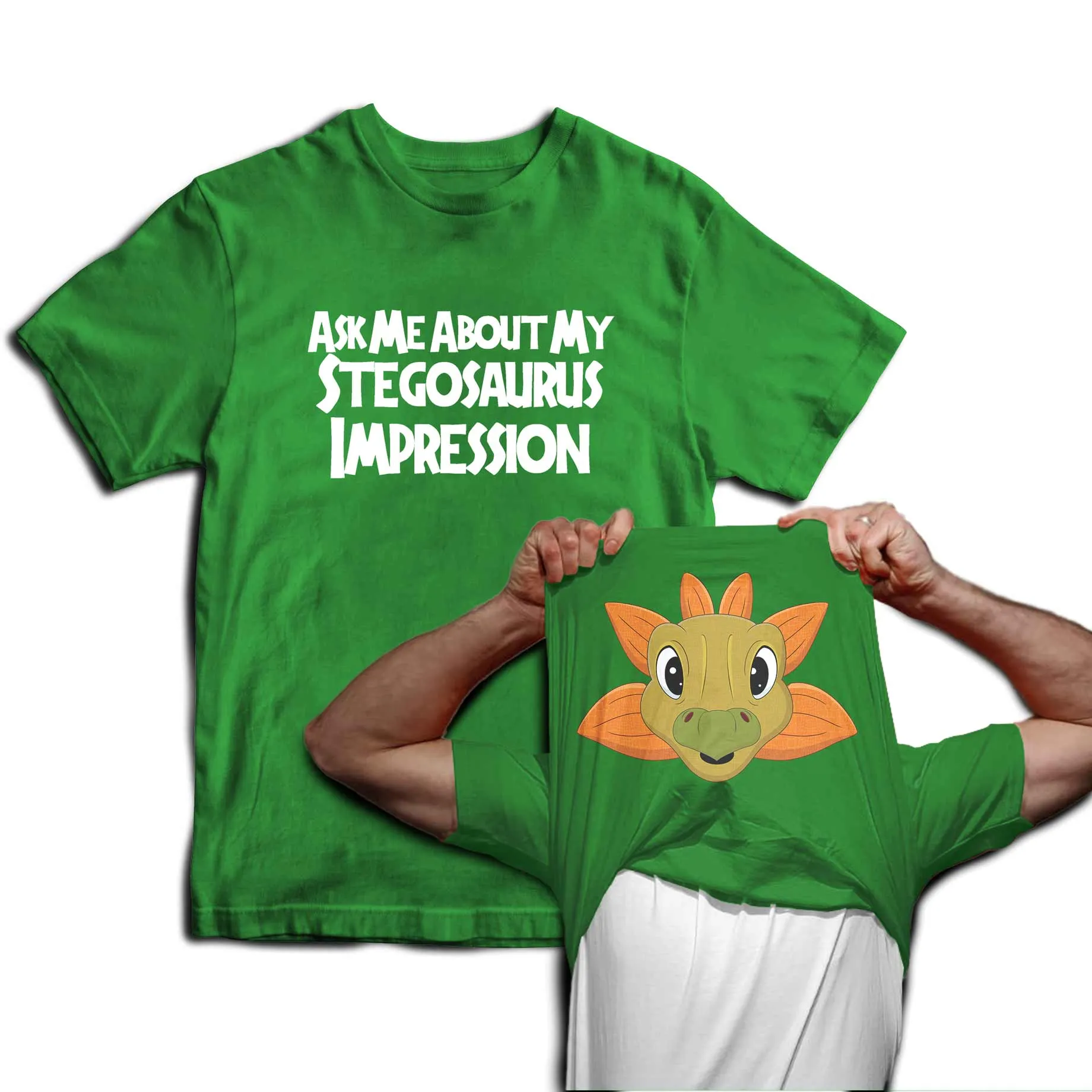 Reality Glitch Ask Me About My Stegosaurus Impression Flip Mens T-Shirt